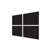 microsoft ventanas computadora operando sistema logo negro icono vector