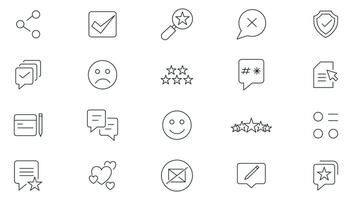 Feedback line icon collection. Customer service, customer satisfaction, assistance,. experience, operator, and technical support outline icon collection. Support Related icon pack. vector
