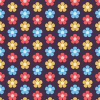 Colorful Decorative Flowers Repeat Pattern Background vector