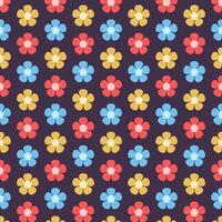 Colorful Decorative Flowers Repeat Pattern Background vector