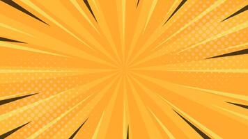 Bright orange comic sunburst effect background with halftone. Sun rays abstract background. Suitable for templates, banners, events, ads, sales, web and pages vector
