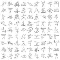 Sports icon set. Shapes Sports, Sports icon collection, Active lifestyle people and icon set, runners active lifestyle icons. vector