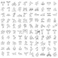 Sports icon set. Shapes Sports, Sports icon collection, Active lifestyle people and icon set, runners active lifestyle icons. vector