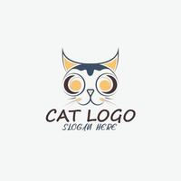 Free cat logo design template vector