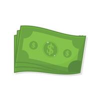 Set of wavy dollar bank note, currency icon illustration vector