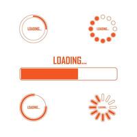 Set of loading icons, download or load system, loading bar illustration vector