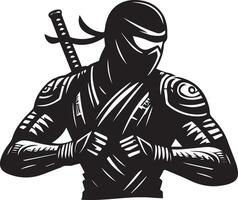 ninja asesino combatiente vector