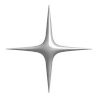 3D silver star icon. Glossy, vibrant, and elegant with a sparkling effect. Perfect for modern web design, apps, and digital projects. Unique and versatile for creative uses vector