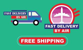 Free delivery icons fast shipping courier service, Free delivery free shipping template, Cash on delivery badge pack vector