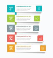 Infographic template with 5 steps, workflow, process chartWeb vector