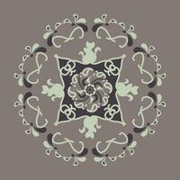 Cat Mandala. Pattern. Chocolate color. vector