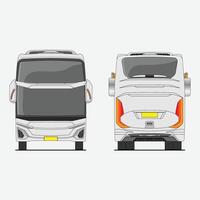 The Illustration of Mock Up Bus Front Back vector