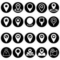 Location icon set. Pin icon. Map pin illustration sign collection. point symbol. Position log vector