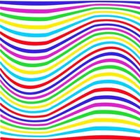 Abstract geometric rainbow pattern in the form of multicolored wavy lines on a white background vector