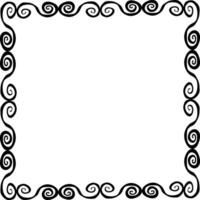 Black frame with curls on a white background vector