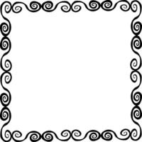 Black frame with curls on a white background vector