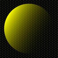 Abstract geometric background in the form of a golden moon on a dark sky vector