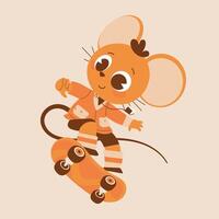 ratón con Patinaje para antecedentes ilustración vector