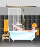 Woman in bathroom vector