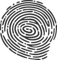 silhouette finger print circle shape black color only vector