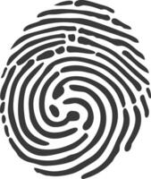 silhouette finger print circle shape black color only vector