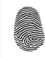 silhouette finger print pentagon shape black color only vector