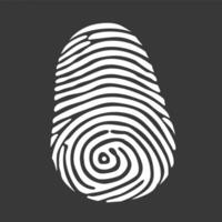 silhouette finger print pentagon shape black color only vector