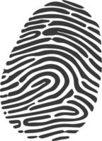 silhouette finger print pentagon shape black color only vector