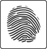 silhouette finger print square shape black color only vector