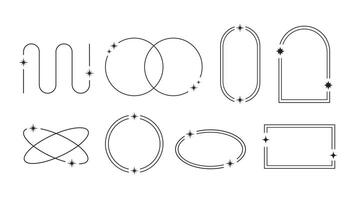 Set of Simple geometry line elements vector