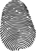 silhouette finger print triangle shape black color only vector