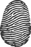 silhouette finger print pentagon shape black color only vector