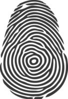 silhouette finger print pentagon shape black color only vector