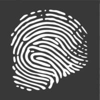 silhouette finger print square shape black color only vector