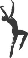 silhouette gymnast athlete man in action black color only vector