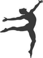silhouette gymnast athlete man in action black color only vector