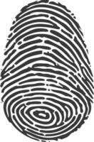 silhouette finger print pentagon shape black color only vector