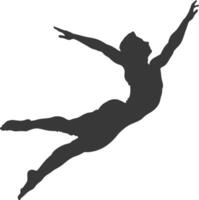 silhouette gymnast athlete man in action black color only vector
