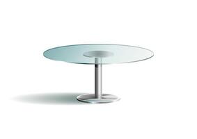Modern glass table round on a white background vector