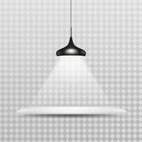 Spotlight shelf on wall background design. Light gallery spot empty room advertising shelf lamp. vector