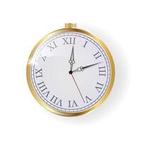 a gold and white clock with roman numerals on it vector