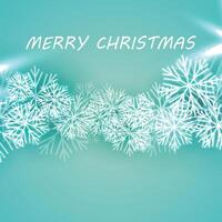 Navidad tarjeta. blanco copos de nieve en un azul antecedentes. vector