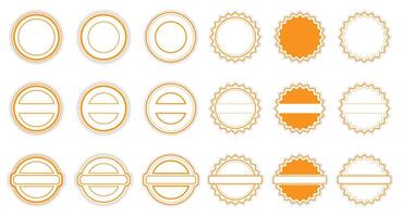 Set of round stamp frames. Simple design isolated on a white background. vector