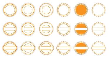 Set of round stamp frames. Simple design isolated on a white background. vector
