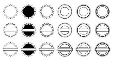 conjunto de redondo sello marcos sencillo diseño aislado en un blanco antecedentes. vector