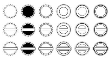 Set of round stamp frames. Simple design isolated on a white background. vector