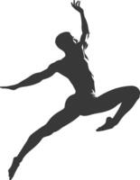 silhouette gymnast athlete man in action black color only vector