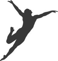 silhouette gymnast athlete man in action black color only vector
