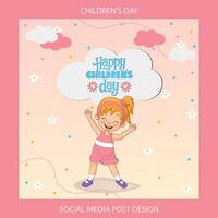 A social media post design for happy children's day 2024 vector