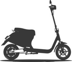 Silhouette electric scooter full black color only vector